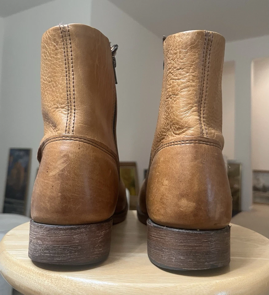 Botines de cuero con cremallera vintage Shoe Company para hombre tostados US13M EE. UU. Foto 4 de 4