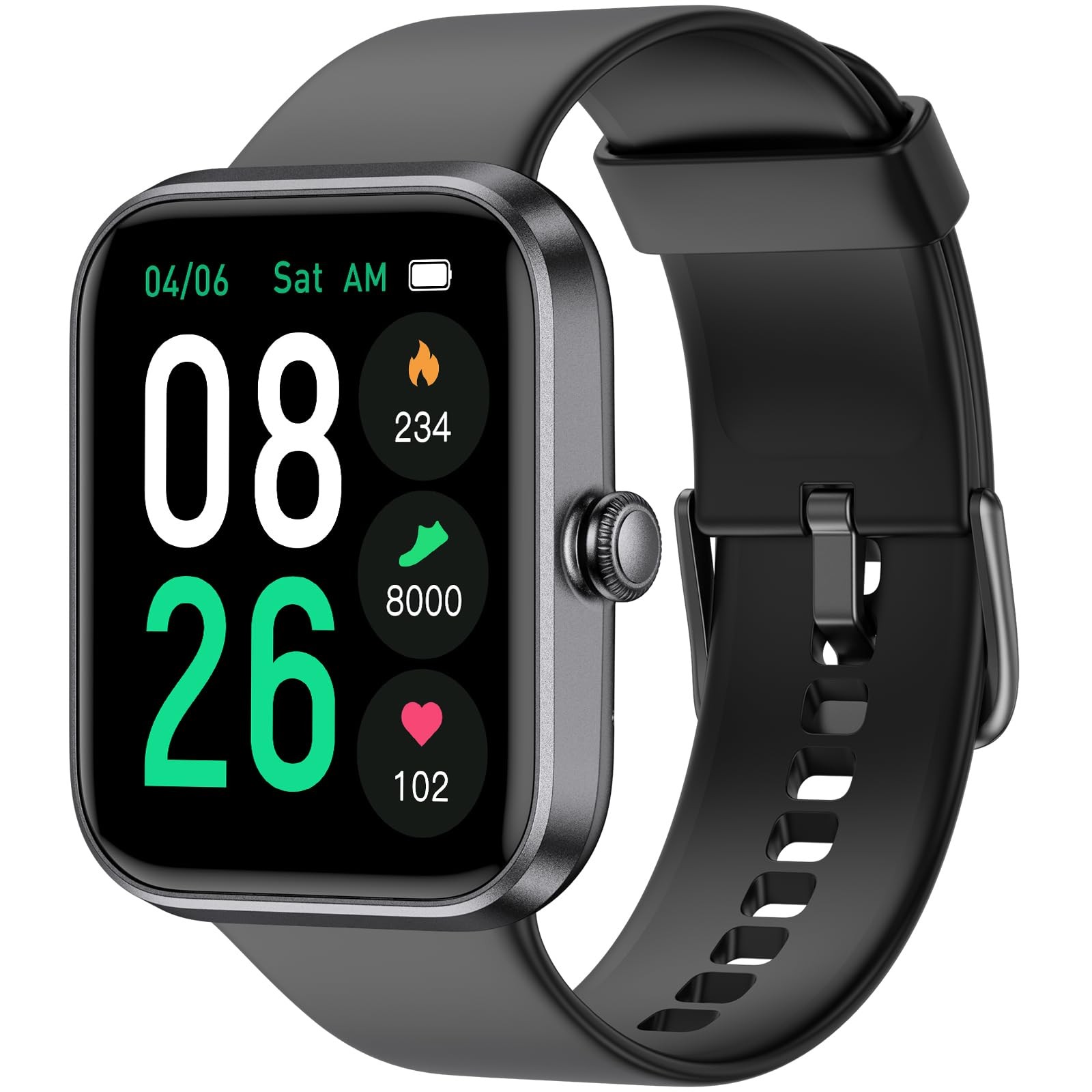 Smart Fitness Watch with Heart Rate Sleep Tracker 45mm Sports Activity Monitor  