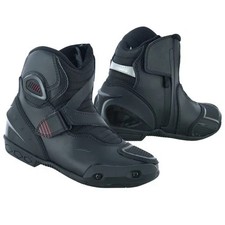 Unisex Leder Motorradstiefel Schwarz Touring ...