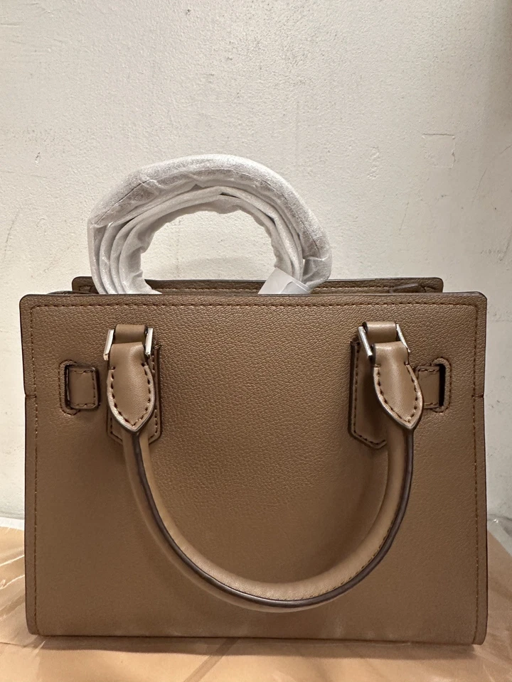 NWT Michael Kors Hamilton Small Patchwork and Snake Embossed Satchel Driftwood - Image 4 of 4