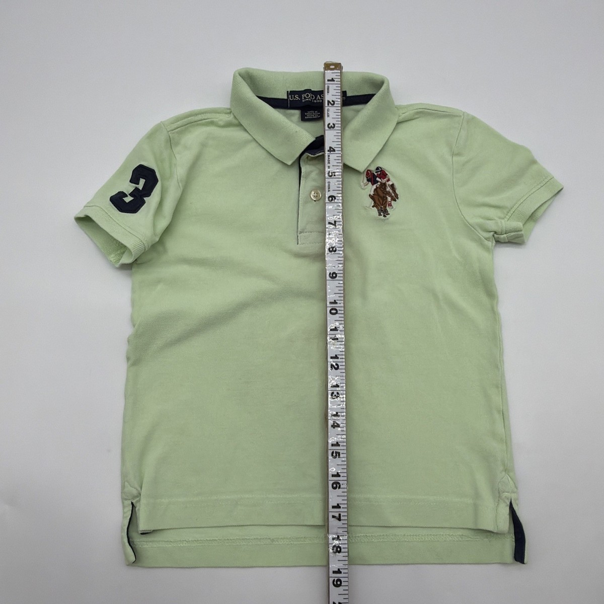 U.S Polo Assn Polo Shirt Boys S 6-7Y Green Big Pony Embroidered