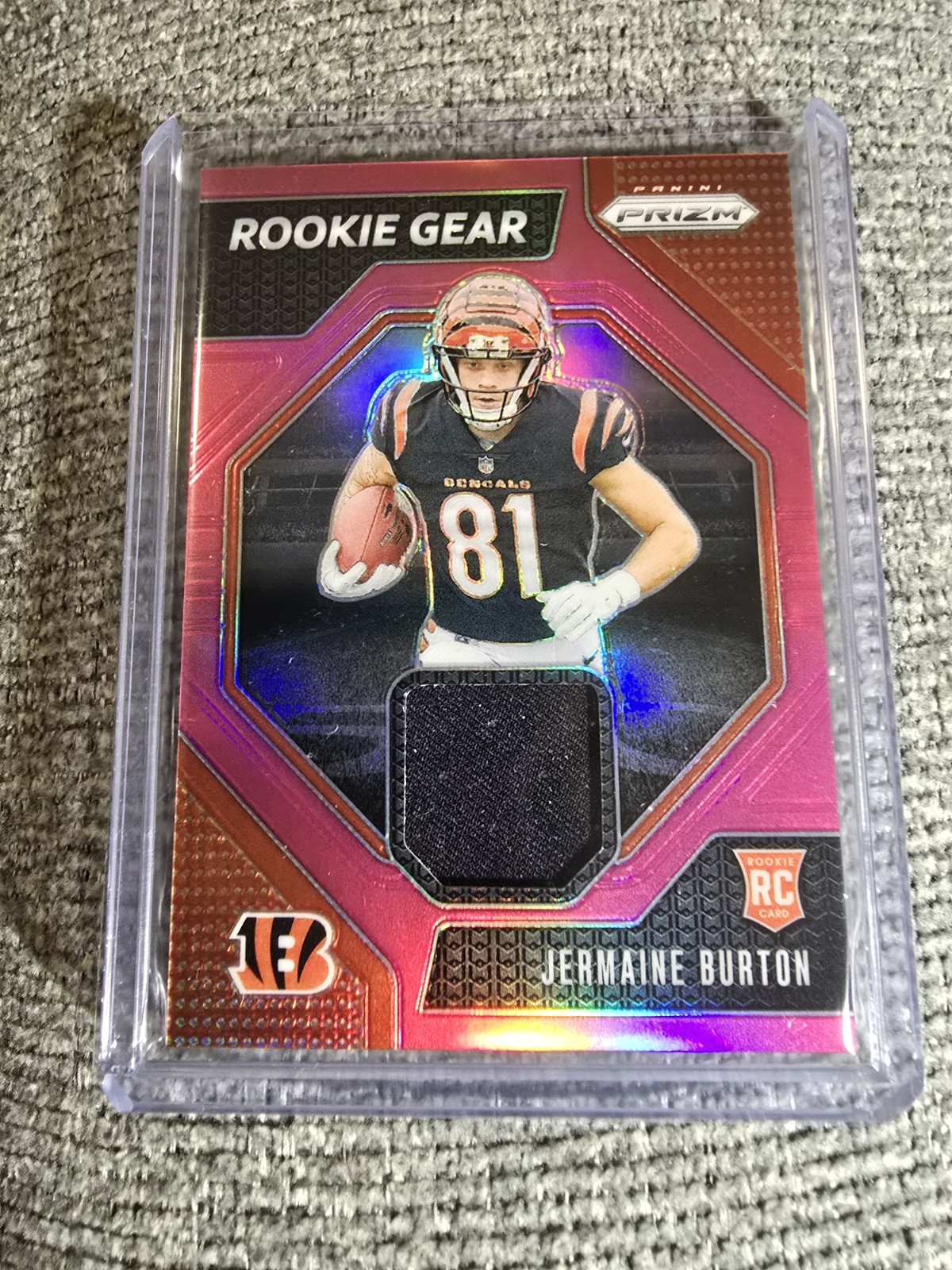 2024 Panini Prizm - Rookie Gear Pink Prizm #RG-JBN Jermaine Burton (MEM, RC)