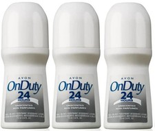 Avon 24Hour Unscented Antiperspirant Roll-on Deodorant 2.6oz PACK OF 3 