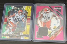 2 Card Panini Prizm and Select Myles Garrett Card Lot Cleveland Browns relic/SP