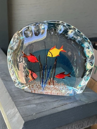 Vintage Murano Glass Fish Aquarium
