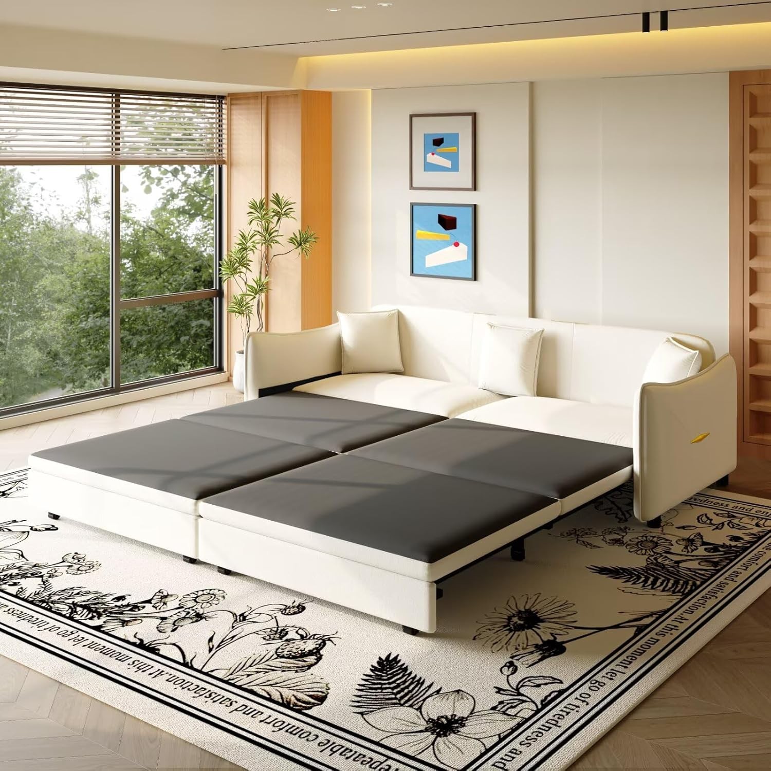 81.9" King Size Sofa Bed Couch Sleeper Convertible Pull-Out Bed Couch 3
