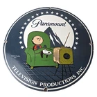 Vintage Paramount Television Sign - TV Snoopy Porcelain Gas Sign