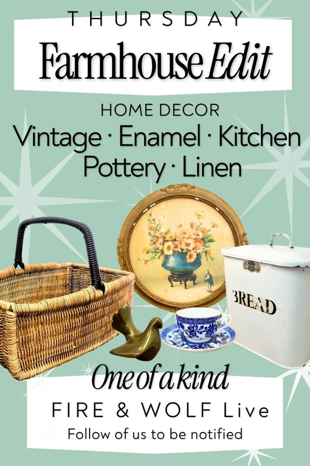 🪻French Farmhouse | Vintage Linen, Enamel & Wicker | LIVE