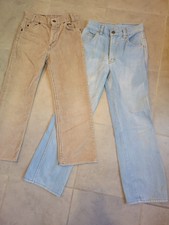 Vintage Levis White Tab Girls Size 9 12 Corduroys Denim Jeans Distressed