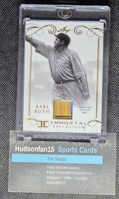 Babe Ruth 2017 Leaf Immortal Collection Game Used Bat Relic Gold 2/5 Red Sox 