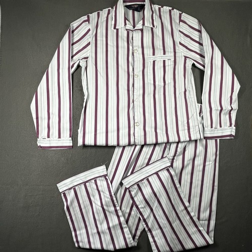 Vtg Hemingway Point Striped Pajama Set Men's S Retro Sleepcore Cotton Blend
