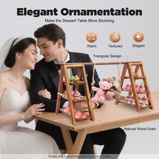 3-tier Wooden Serving Tray Wood Dessert Stand Wood Cupcake Stand Large Capacity