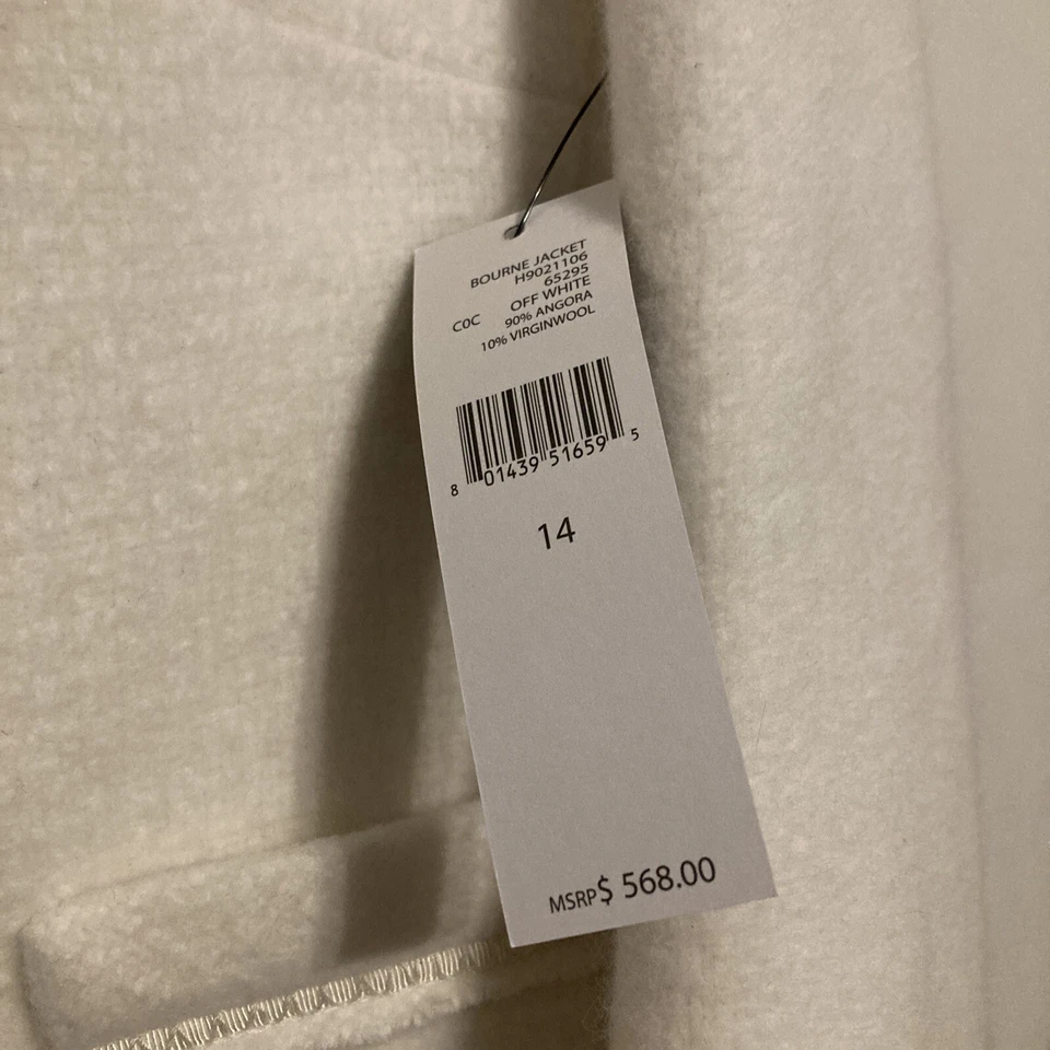 Saks Fifth Avenue Girls Bourne Jacket 14 Angora Wool Off-white New $568 - Image 3 of 4