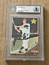 JAKE GIBBS SIGNED 1962 TOPPS ROOKIE CARD BECKETT CERTIFIED