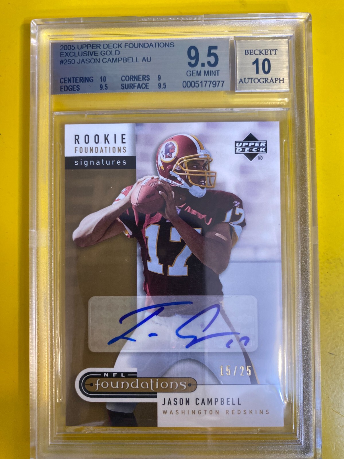 Jason Campbell Upper Deck Foundations Signature Foundations #SFJC Gold