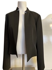 Women's NWOT Calvin Klein Navy Blue Suit Open Jacket Size 8 Stretch