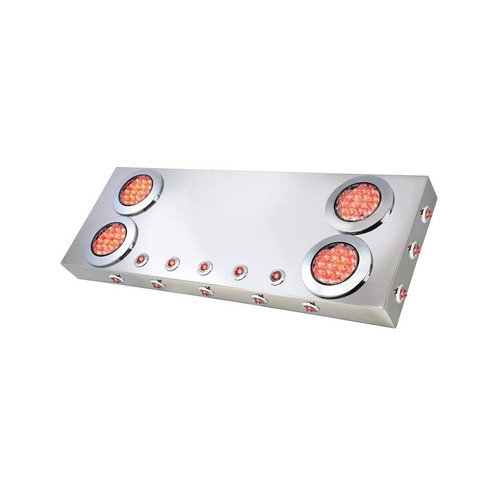 GG Grand General 91303 Rear Center Light Panel - Stainless Steel With 4 & 1 Inch Red/Clear LEDs & License Plate Frame - View #5