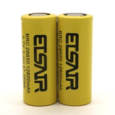 ETSAIR 26650 Battery Batteries 3.7V Rechargeable Cell lot