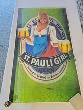 ST17•Vintage St. Pauli Girl 1983 Germany Pinup Girl Beer Advertising Poster