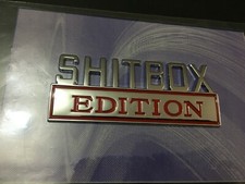 1piece Chrome Red SHITBOX EDITION  Parts Emblem Badges Fits Truck