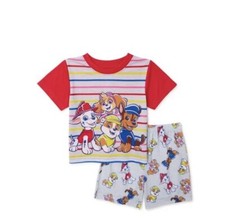 Paw Patrol Toddler Boy T-Shirt and Short Pajama Set, 2-Piece, Red Size 2T, 5T