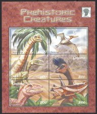 Guyana 2001 MNH SS, Prehistoric Animals, Dinosaurs, Michel GY 7282-7287KB