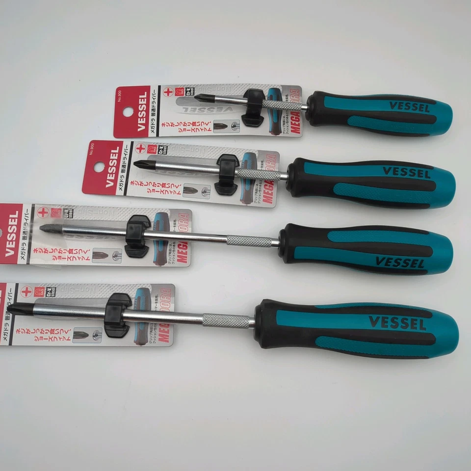 Vessel Megadora 900 Philips Metal JIS Screwdriver Set 4 items Japan + 75 100 150 - Image 3 of 4