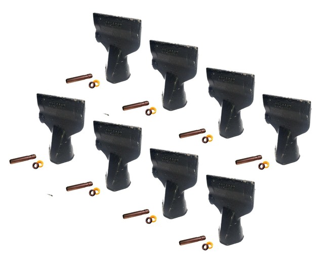 8 Backhoe Bucket Teeth 2085240 Wide Tip w/ Pins fits CAT DRS230 Series