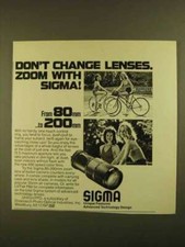 1979 Sigma 80-200mm Zoom Lens Ad - Don't Change Lenses