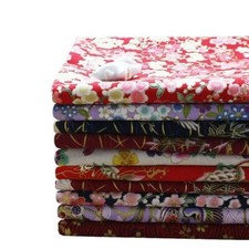Japanese Cotton Floral Fabric Cloth Vintage Kimono Ocean Wave 100*150cm Retro
