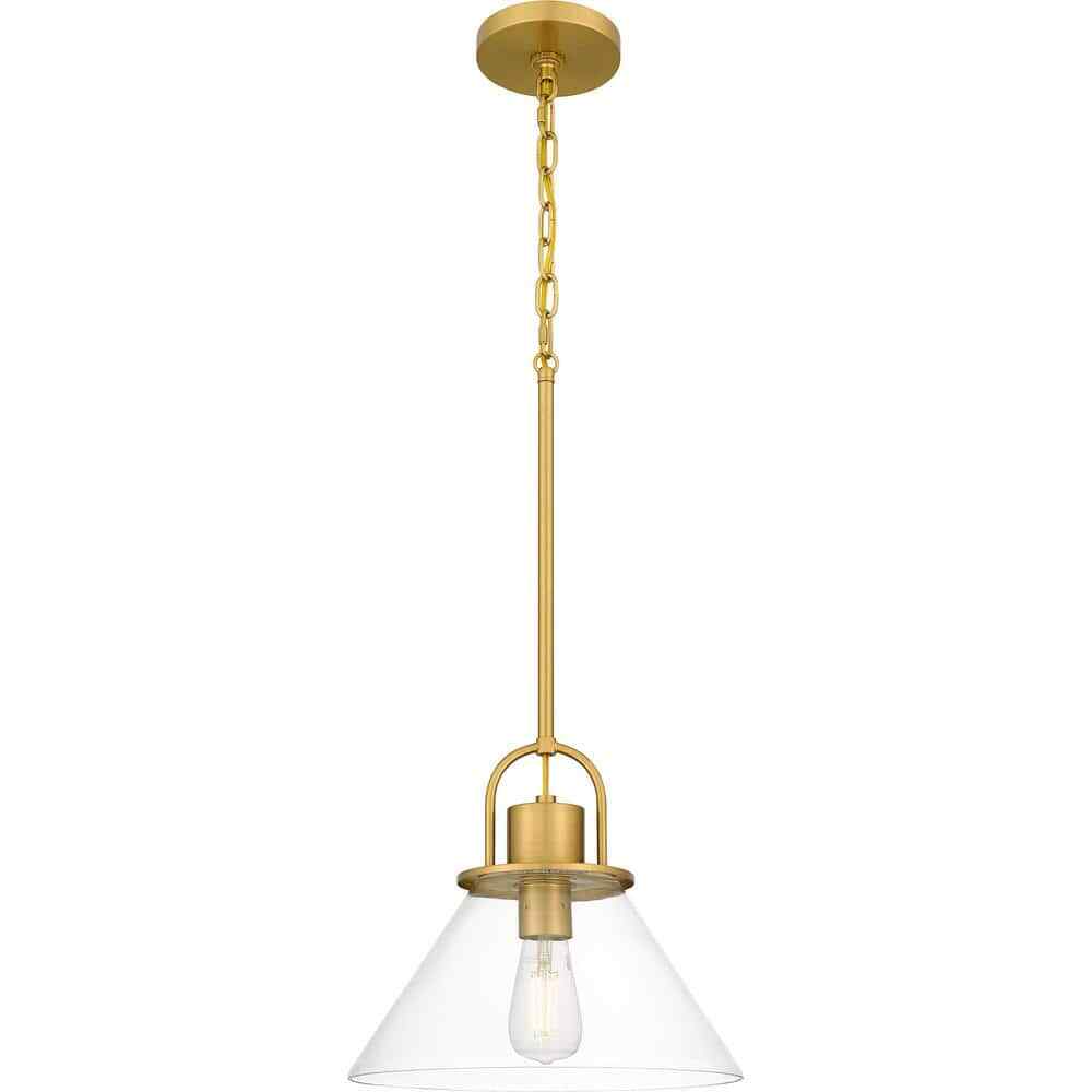 DSI LIGHTING Balfour 1-Light Pendant (Brushed Gold Finish w/ Clear