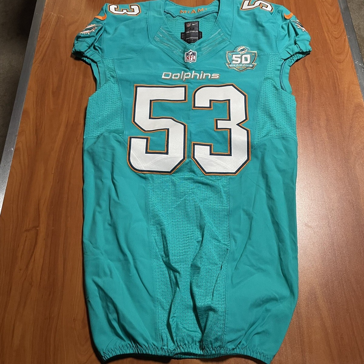 Team Issued Nike Authentic Miami Dolphins 2014 50th Anniversary