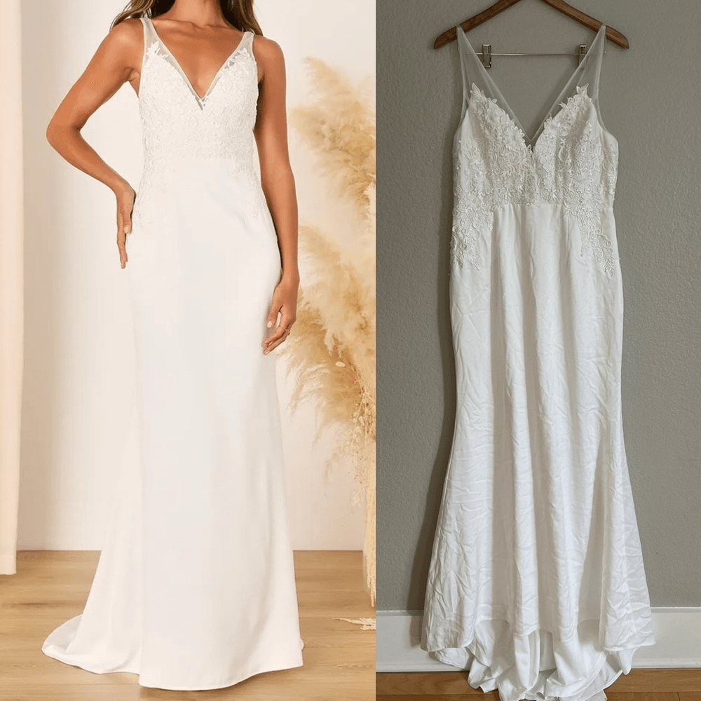 Lulus Precious Promise White Satin Embroidered Lace Mermaid Maxi Dress |  eBay