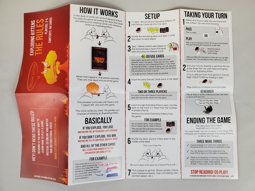 Exploding Kittens Card Game Original Edition 56 Cards 2-5 Players Ages 7+ 2018 - Picture 7 of 8