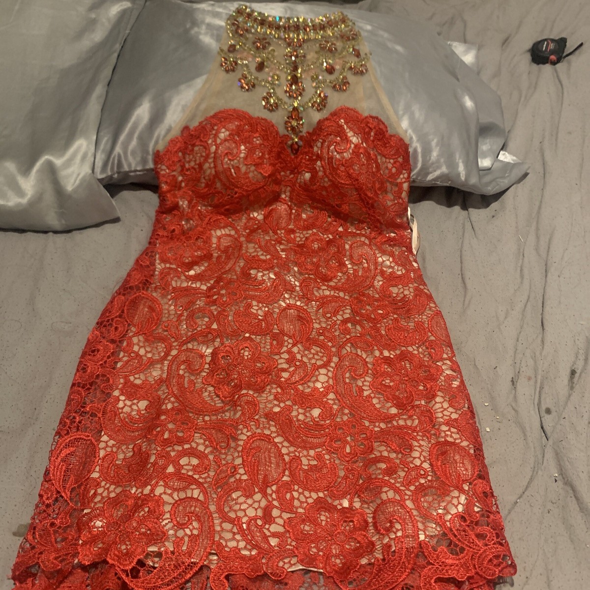 Prom Dress With Gems Red Dave And Johnny Prom Dress With Gems Red Dave And Johnny