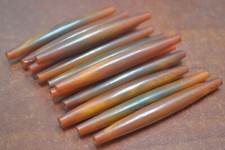 25 PCS ORANGE BUFFALO HORN TUBE HAIR PIPE CHOKER BEADS 4 1/2" T-3081