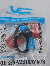 (QTY 20) Vertical Cable 353-V2818/C6A0R Keystone Jack, V-Max Series RED