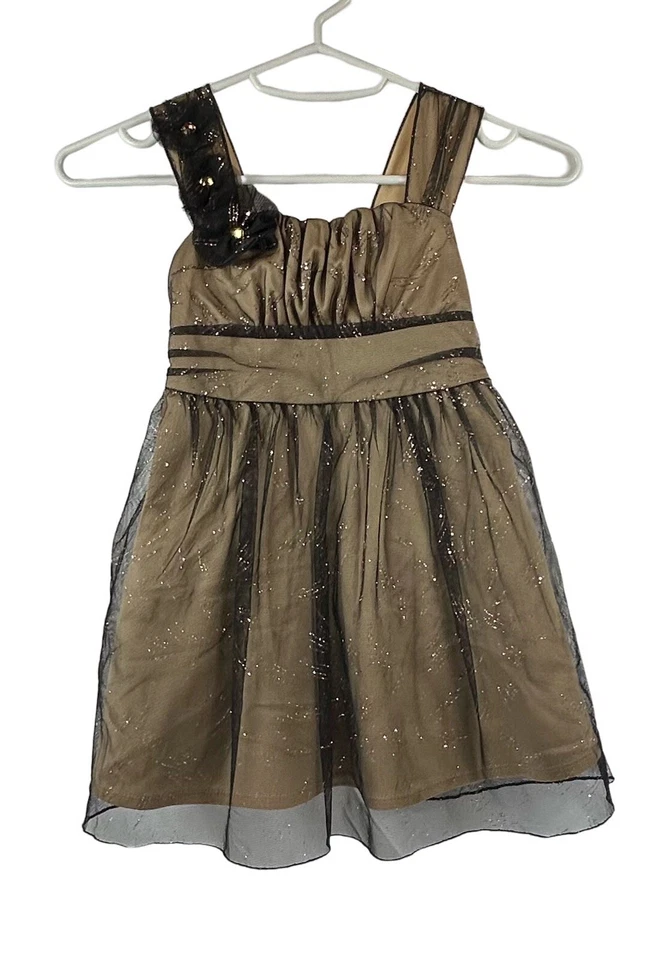 Amy Byer Girls Special Occasion Dress Black W Nude Underlay size 4 NWOT - Image 2 of 4