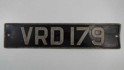 Vintage 'VRD179'European UK Chas. Wright Vehicle Auto License Plate #25