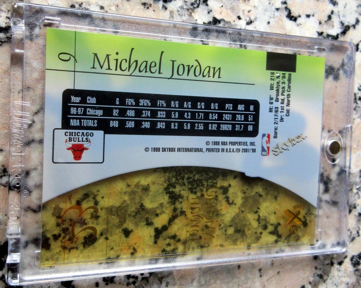 MICHAEL JORDAN 1997 1998 Skybox 2001 E-X EX Acetate FOIL Yellow 