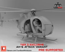 Turnbase Miniatures Modern AH-6 US Gunship Attack Helicopter Spectre 15 20 28mm