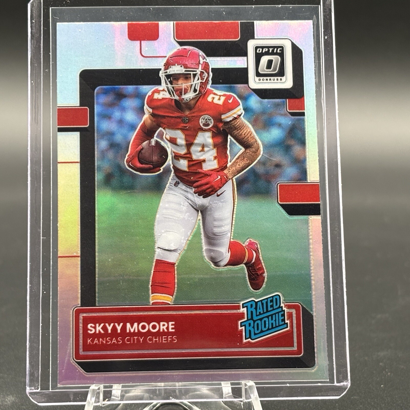 2022 Donruss Optic #224 Skyy Moore Holo Silver Rated Rookie Kansas City Chiefs