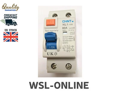 CHINT RCD 80 AMP 30mA Double Pole RCCB TYPE AC NL1-100 200277