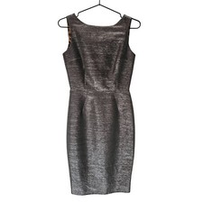 Stunning D&G DOLCE & GABBANA Silver Threaded Sheath Pencil Dress - Size 38