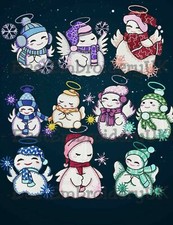 DISEGNI PER IL RICAMO DELLA MACCHINA - 10 RICAMI DI NATALE PUPAZZO DI NEVE...