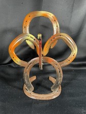Vintage Tabletop Horseshoe Turkey Handmade Original Tabletop Art