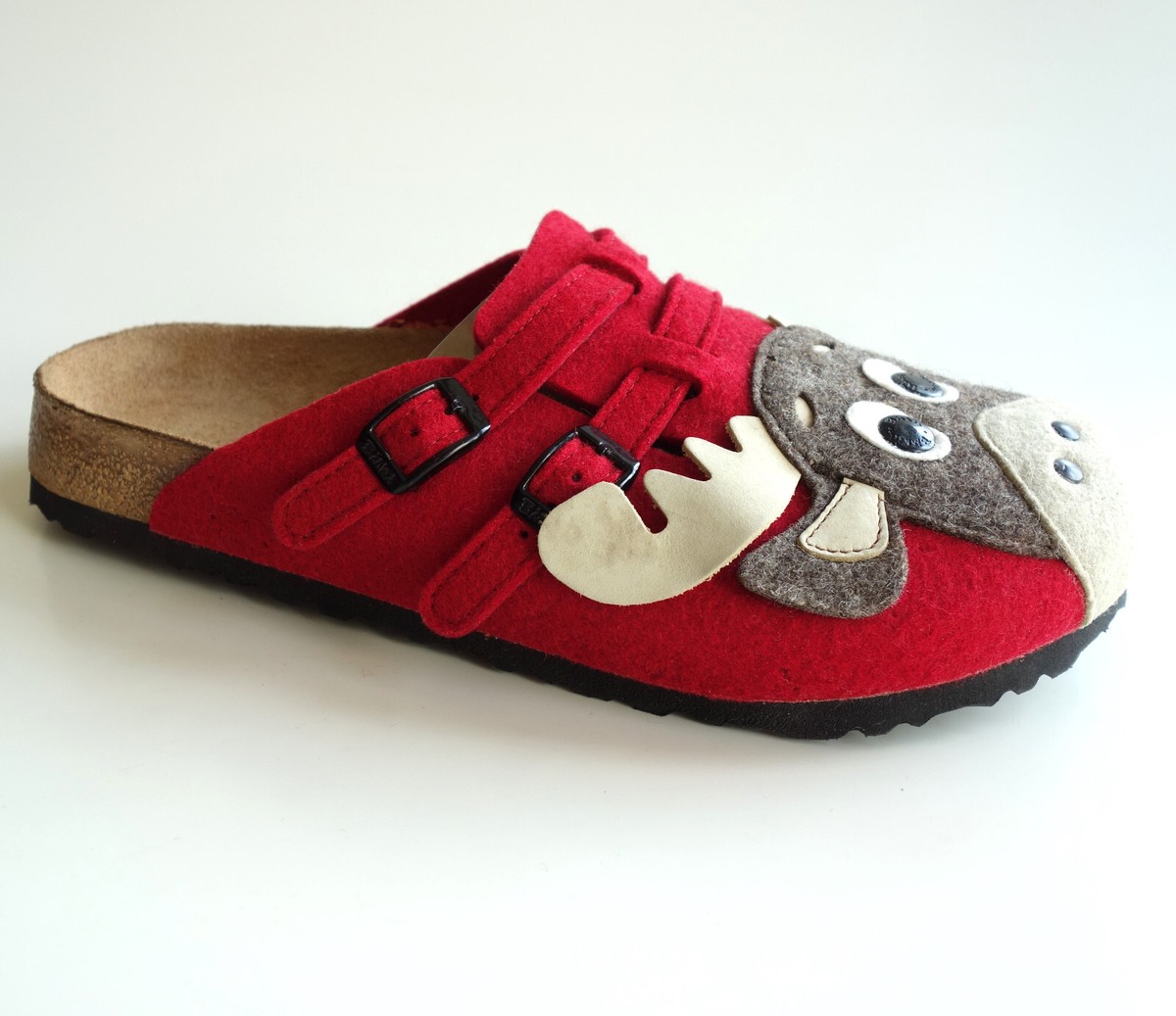 BIRKI's BIRKENSTOCK Slides Mules Clogs CAMDEN Felt ELK Red US9