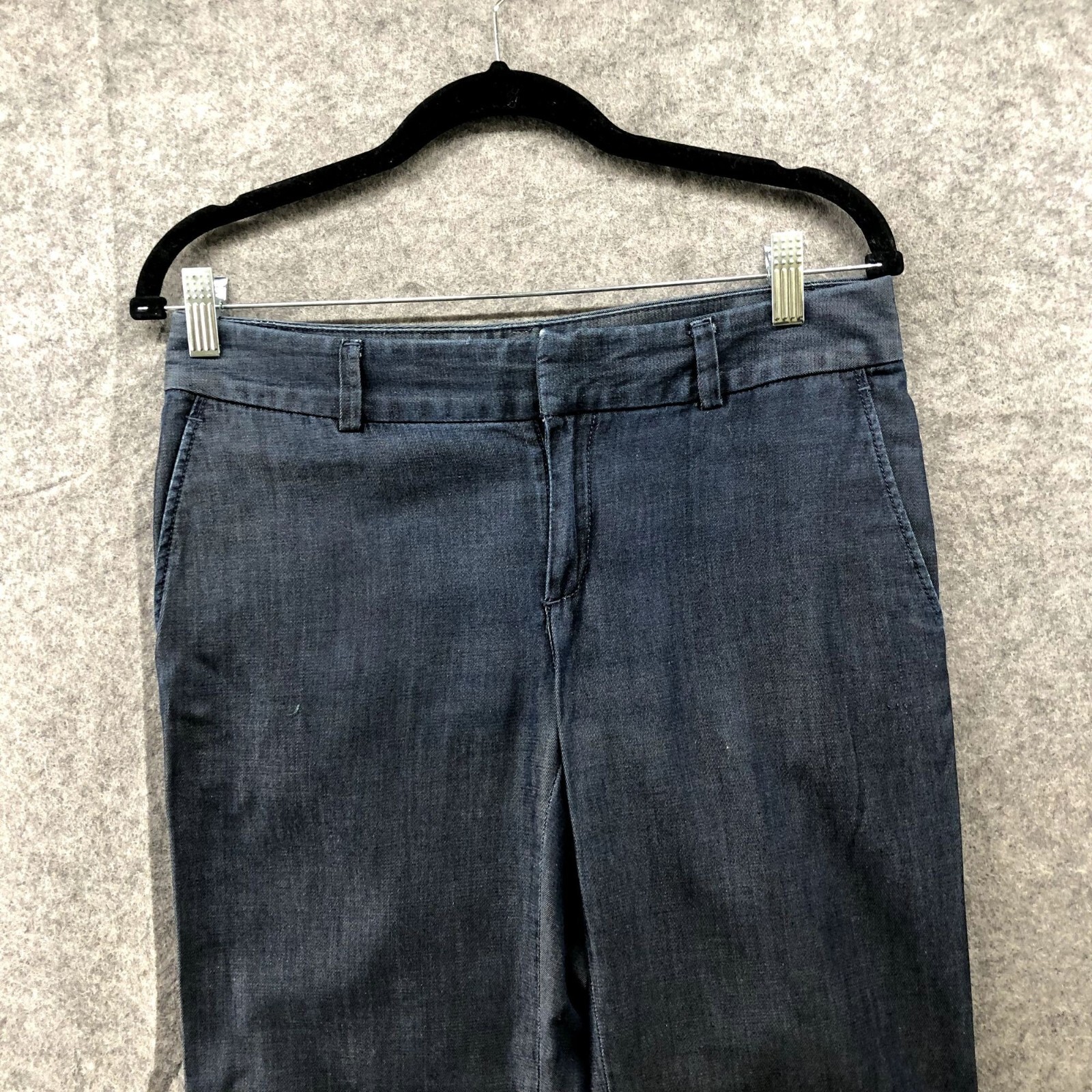 Banana Republic Wide Leg Trouser Pants Womens 4P Blue Chambray