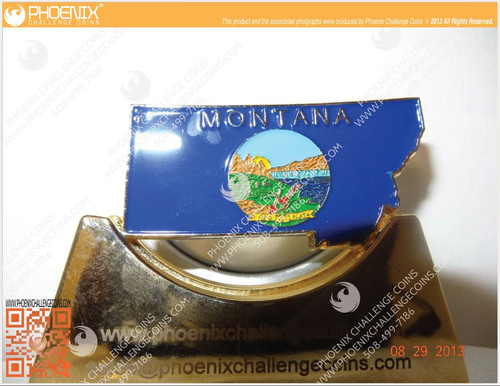 Govenor of Montana Steve Bullock and Lt Gov Coin by Phoenix Challenge Coins - Picture 2 of 2