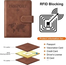 Porta Pasaporte Funda Cartera De Piel Para Pasaporte USA Tarjetas Y Documentos